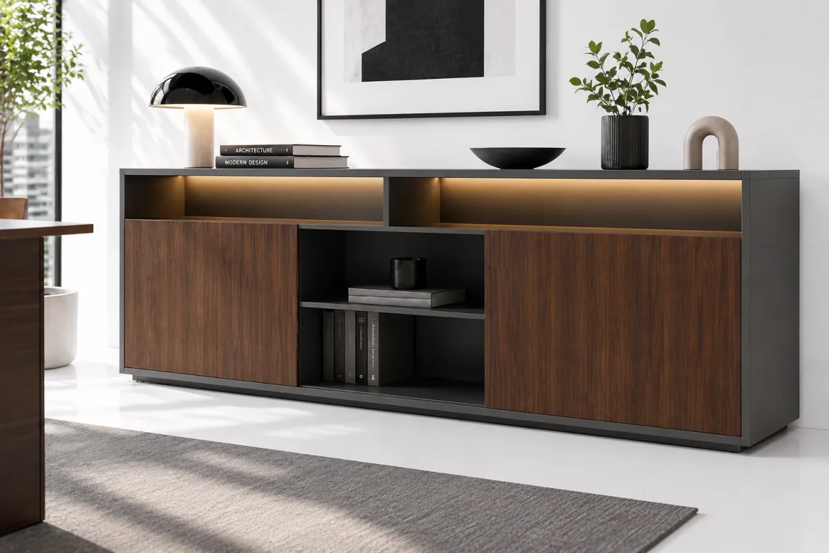 Commode de bureau avec réclairage LED intégré